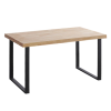 MESA DE MADERA CON BASE Y PATAS DE METAL