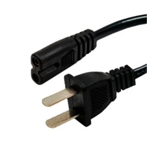 Cable de alimentación para laptop con enchufe NEMA de 2 clavijas a conector hembra de 2 ranuras